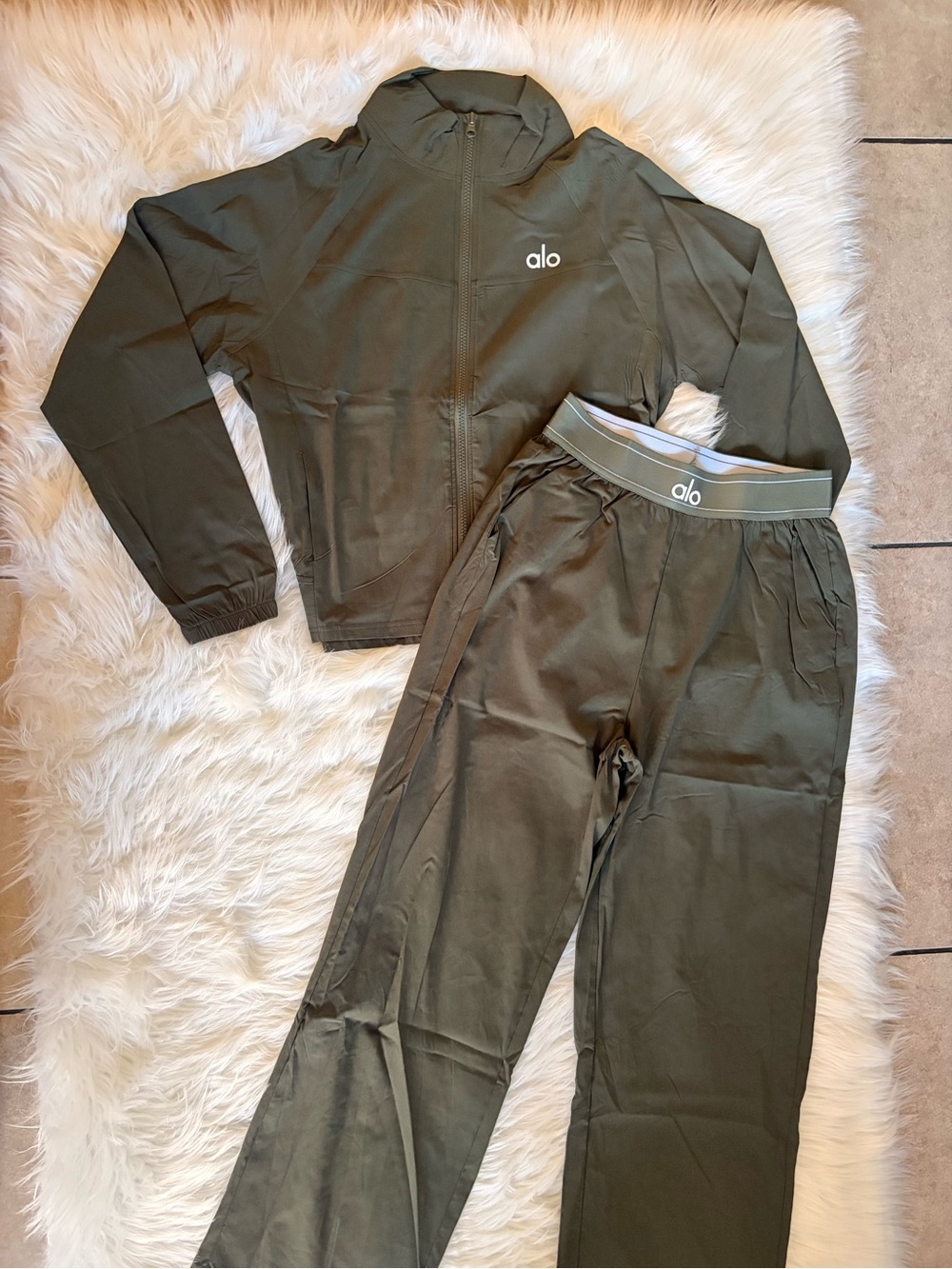 2 pc set Forest Green Wide-Leg Lounge Pants - Picture 4 of 4